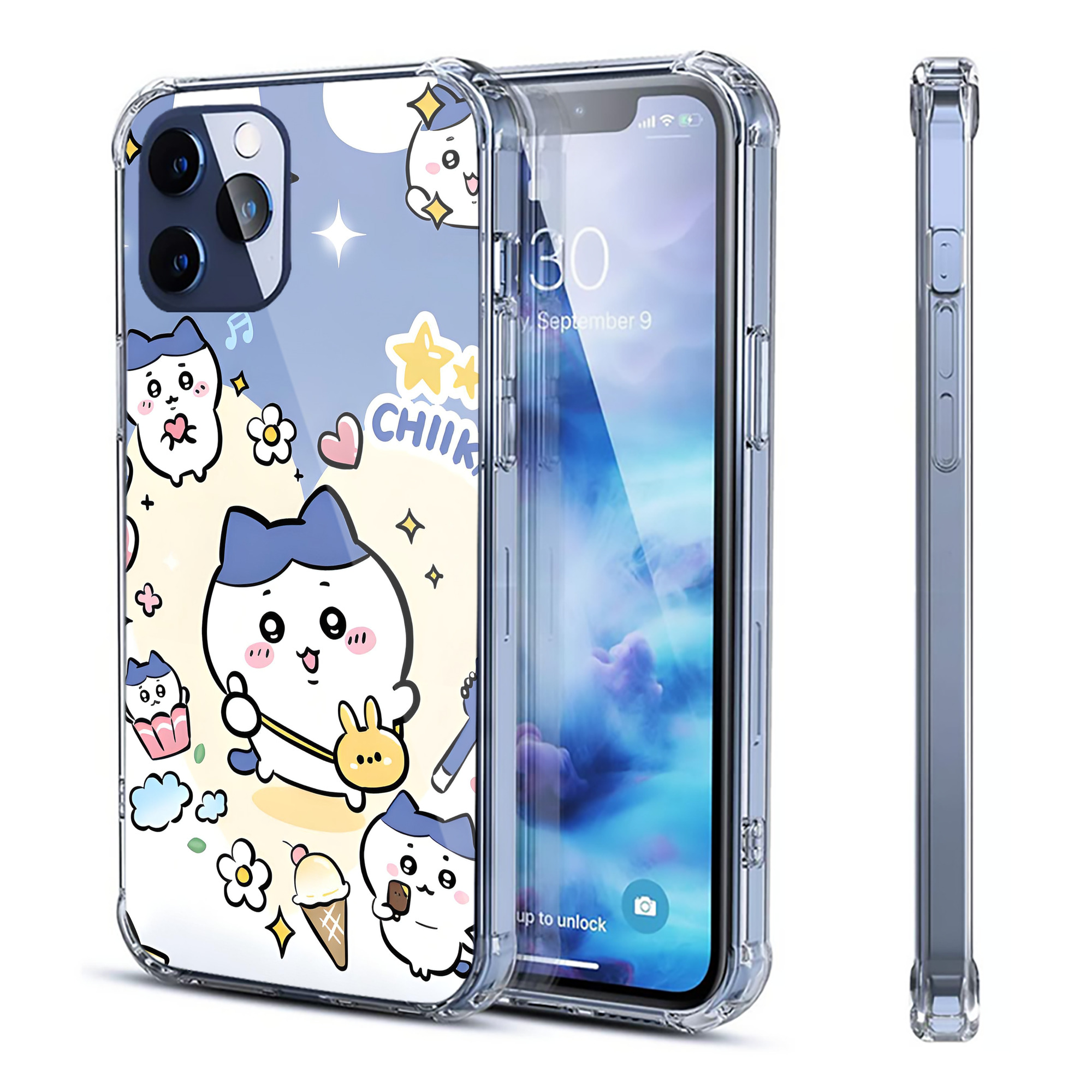 （画像用） ちいかわ Chii-kawa 【iPhone 12シリーズ対応】透明スマホケース（クリアソフトケース）